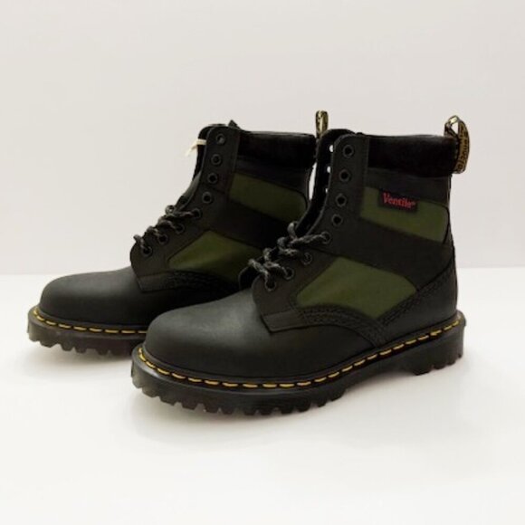 Dr. Martens 1460 Padded Panel Lace Up Boots Black Olive 27754002 Men's 8 NWT - Picture 2 of 9